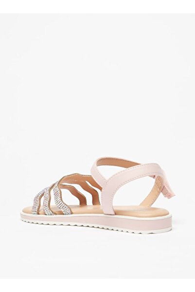 Celeste Girls' Embellished Sandals with Hook and Loop Closure