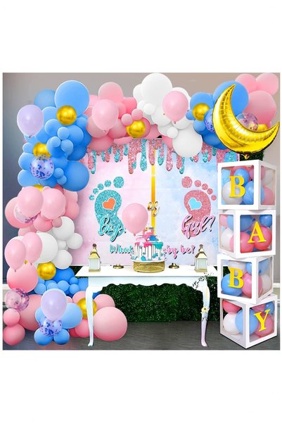 BİDOLUMUTLULUK Bebek Cinsiyet Belirleme Balonu Paketi, Öğrenme Partisi Malzem...