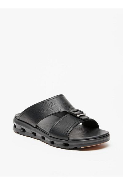 Le Confort Textured Slip-On Arabic Comfort Sandals with Buckle Detail
