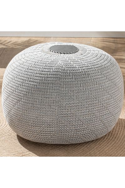 English Home Pouf Hocker, Runder Pouf, Sitzhocker, Pouffe, Fußhocker, Strickpouf Hocker für Wohnzimmer