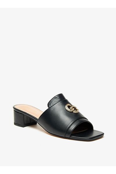 Celeste Women's Metallic Trim Slip-On Sandals with Block Heels