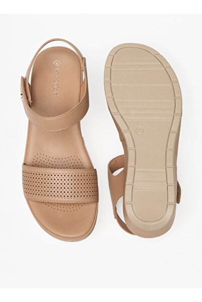 Le Confort Textured Wedge Heel Sandals with Hook and Loop Closure