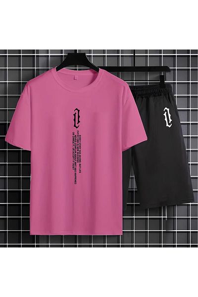 MODARAMA VERTICAL PRINTED Oversize Set - T-shirt and Shorts Set