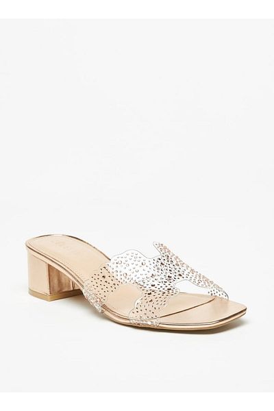 Celeste Women's Embellished Slip-On Sandals with Block Heels