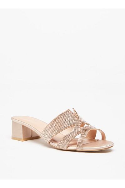 Celeste Women's Embellished Slip-On Sandals with Block Heels