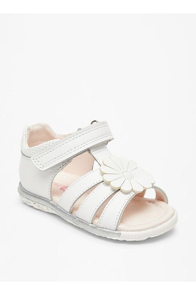 Barefeet Strappy Sandals with Floral Applique and Hook and Loop Closure