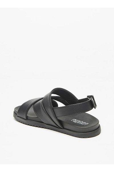 Mister Duchini Cross Strap Sandals with Buckle Closure