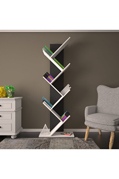 Ninnimo Sarmaşık Kitaplık Antrasit Beyaz