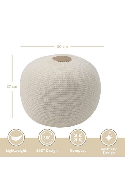 English Home Pouf Hocker, Runder Pouf, Sitzhocker, Pouffe, Fußhocker, Strickpouf Hocker für Wohnzimmer