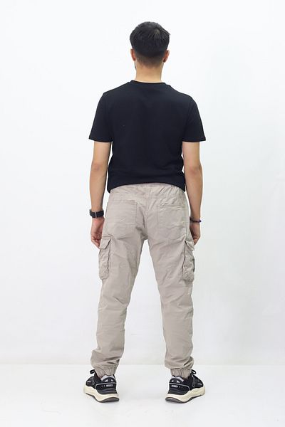 GZT TEKSTİL Men's Loose Elastic Waist Cargo Pants (J-B 1833)
