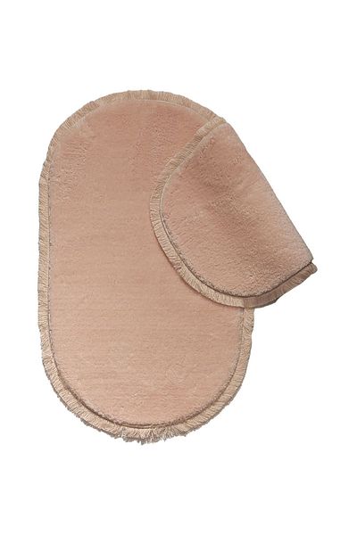 Alanur Home Σετ Τουαλέτας Rex Oval Fringed 2 τεμαχίων σε σκόνη