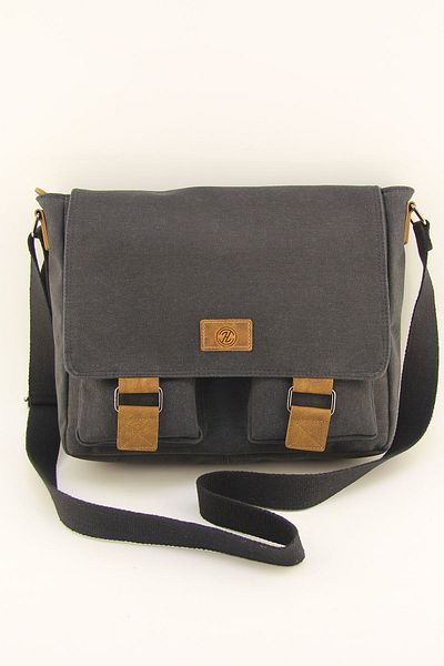HNB Black Canvas Waterproof Postman Business School Briefcase Laptop Bag (WITH HANDBAG GIFT)
