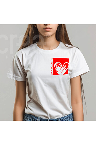 Crea Eymer Wear Преміум біла футболка - 100% бавовна, з принтом «Love Is A St...