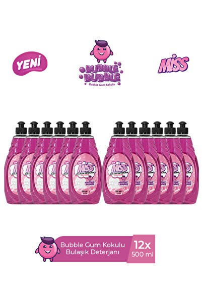 Miss MİSS BULAŞIK DETERJANI BUBBLE GUM 500 ML x 12 ADET