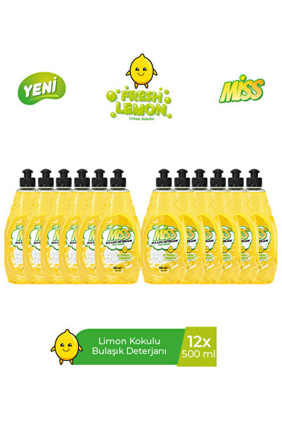 Miss MİSS BULAŞIK DETERJANI LİMON 500 ML X 12