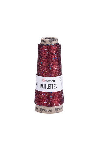 Yarnart Paillettes - Hand Knitted String Red-8006