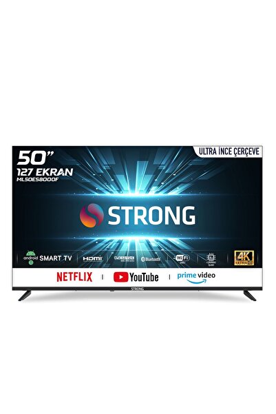 Strong Ml50es8000f 50’’ 127cm Ekran 4k Ultra Hd Android Smart Tv - Dahili Uyd...