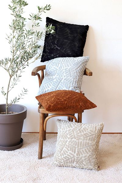 HAMUR Husă de pernă decorativă pătrată cu design special boem, gri pădure
