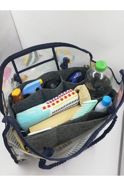 Marjinal Fume Colored Beach Bag - Organizer Inside
