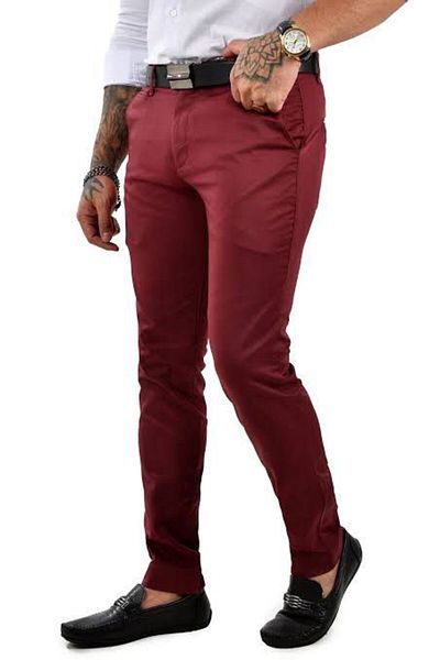 Gönülden Tasarım Men's Linen 6 Drop Claret Red Trousers
