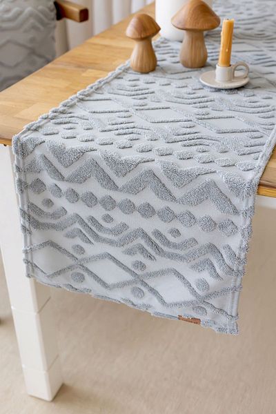 HAMUR Punch Washable Table, Table, Living Room, Kitchen and Coffee Table Table Runner Letta Gray
