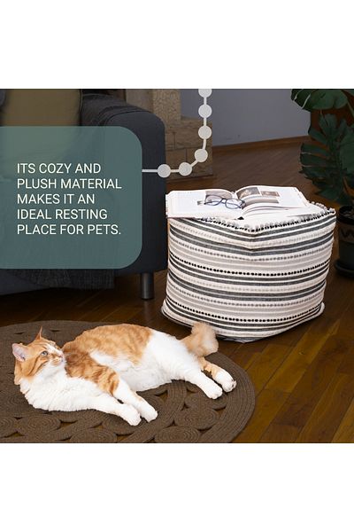 dekorist Pouf Hocker, Pouf Outdoor, Orientalischer Sitzbereich Outdoor Pouf, Stehstuhl, Boho Hocker für