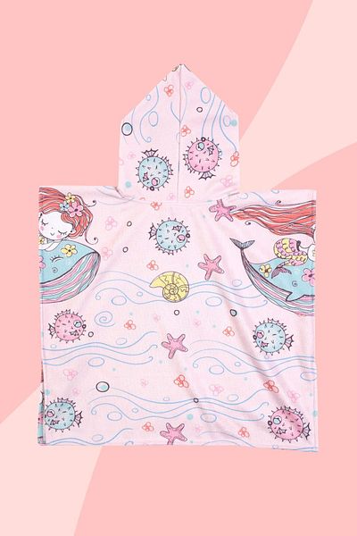 HAMUR Baby Kids Poncho Beach Towel Mermaidson
