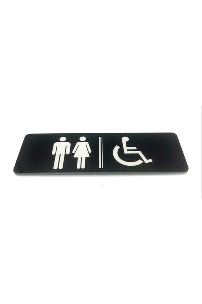 SE-Dizayn Wc Tuvalet Tabelası Erkek Kadın Engelli 5 Cm X 15 Cm Kapı Yönlendir...