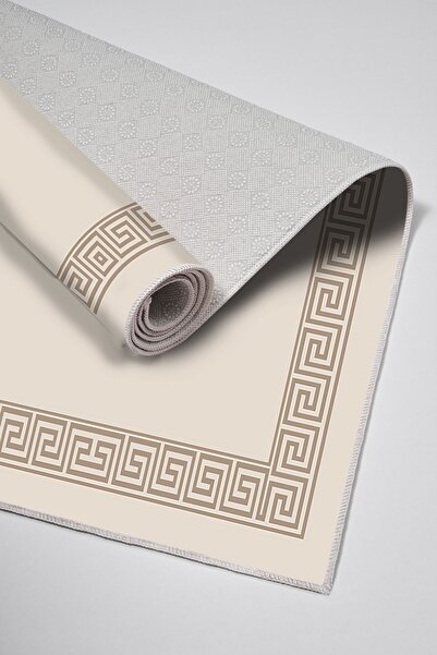 Alanur Home Alanur Trend Non-Slip Base Digital Bathroom Set Kt493 Cream