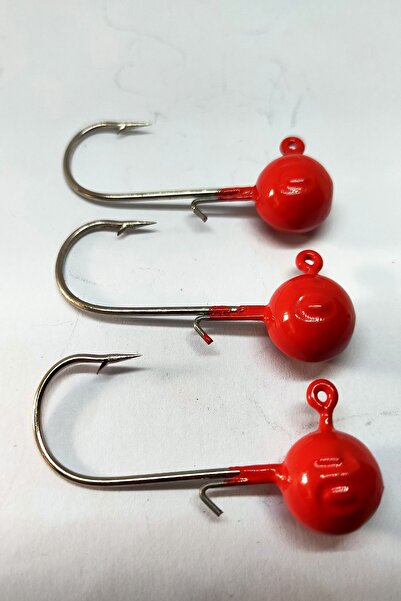 sr sazanrig Jighead Red Round 10 Gr No: 2/0  İğneli (3 adet)