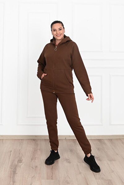 Koza Butik Σετ αθλητικής φόρμας με φερμουάρ μεγάλου μεγέθους 3601 - Λεπτομέρεια τσέπης