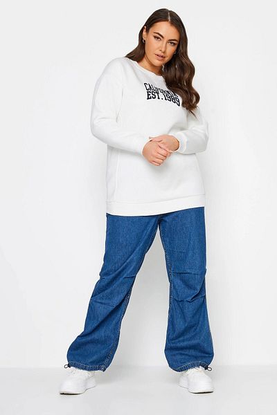 Stil Diva Long Sleeve Crew Neck Embroidered Printed Sweatshirt - Large Size302918