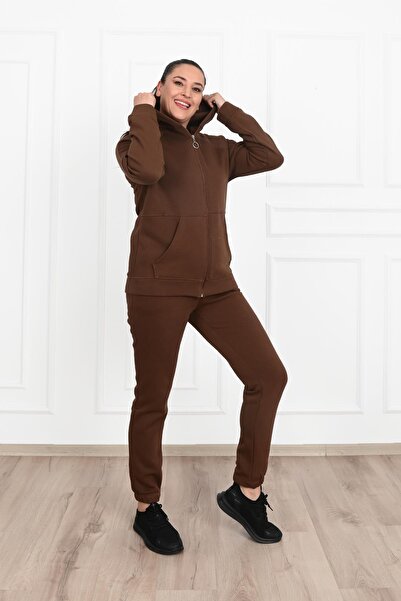 Koza Butik Σετ αθλητικής φόρμας με φερμουάρ μεγάλου μεγέθους 3601 - Λεπτομέρεια τσέπης