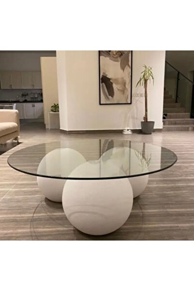 MIARIK DESIGN AHŞAP TOP AYAKLI YUVARLAK ORTA SEHPA