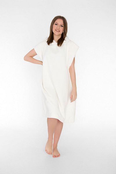 HAMUR Surf Beach Poncho με κουκούλα πετσέτα παραλίας Surf Ecru
