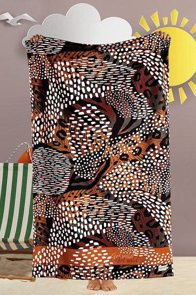 HAMUR Πετσέτα θαλάσσης Leopard Brown 80x150 εκ