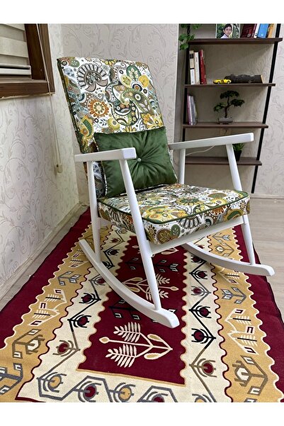 Asedia Trend Lake Yeşil Retro Sallanan Sandalye Dinlenme Emzirme Baba Tv Okum...