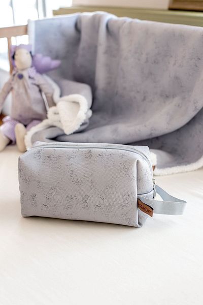 HAMUR Zippered Dirty Clean Wet Dry Baby Laundry Clothes Multi-Purpose Makeup Bag Solid Gray