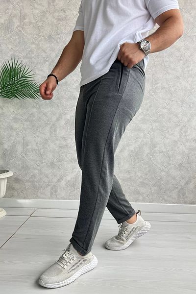 GÜLSELİ Ανδρικό φούτερ από μπαστούνι - σκούρο γκρι, ελαστική μέση και διπλό πόδι