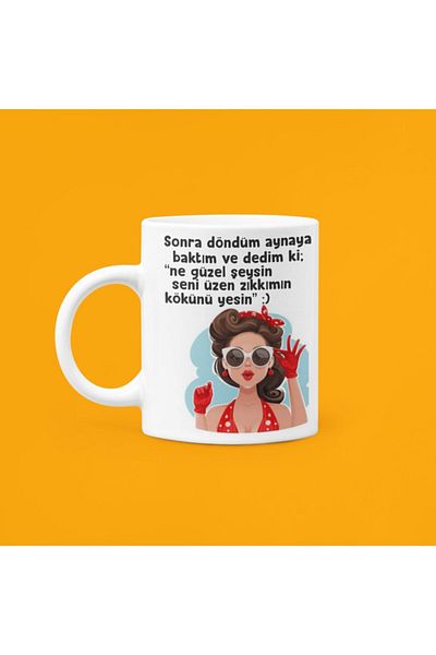 UUR STORE Then I Spoke into the Mirror and Said Ki Printed Mood Ceramic Mug