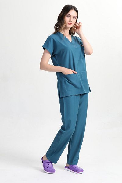 BAŞAK Unisex βενζινοκίνητο βαμβακερό Lycra Bat Sleeve Nurse and Doctor Jersey - Στολή νοσοκομείου