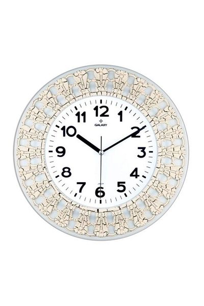 Tiesa Home Plastic White Marble Wall Clock 32cm
