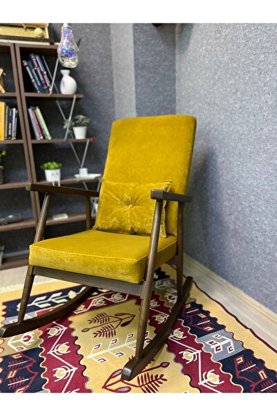 Asedia Trend Ceviz Hardal Sallanan Sandalye Dinlenme Emzirme Baba Tv Okuma Ko...