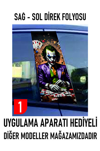 Reklama Dair Herşey Kapı Direk Kaplama Folyosu Joker Desenli ( Sağ-Sol)