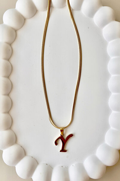 Fubena قلادة فولاذية بحرف Y متدلية