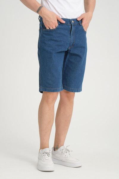 Rocqerx R-4387 Μοντέλο πλυμένο τζιν σορτς με φερμουάρ