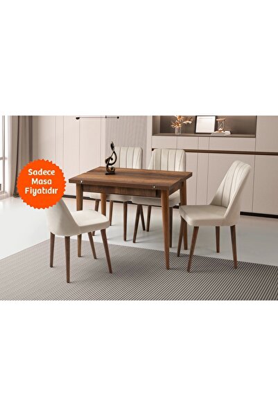 Evistro Yanlardan Açılır Büyüyen Yemek Masası Barok Ceviz 65x100cm SADECE MASA FİYATIDIR