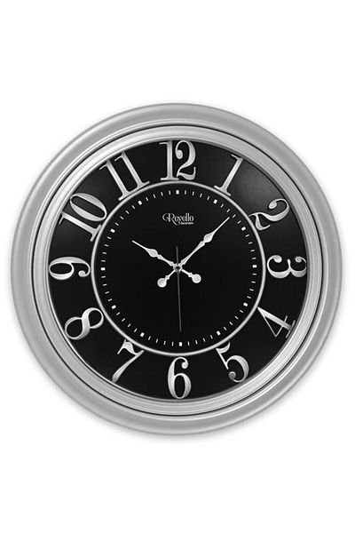 Tiesa Home Plastic Embossed Numeral Vintage Wall Clock Gray 47cm