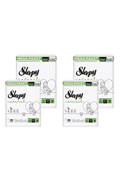 Sleepy Natural Mega Paket Bebek Bezi 7 Numara Xxlarge 76 Adetx4