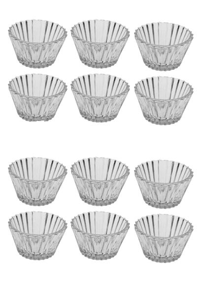 Fırsat Sende 12 Adet Cam Mini Sosluk Reçellik Lokumluk Kahve Yanı Ikram Tabağı